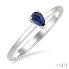 ASHI Pear Shape Gemstone Solitaire Ring 41809PPF@SPWG-PR