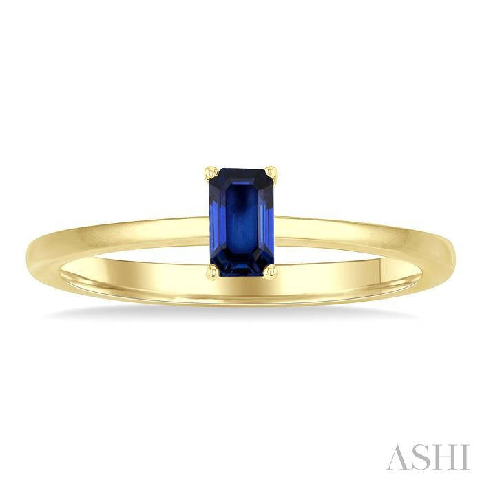 ASHI Emerald Shape Gemstone Solitaire Ring 41809PPF@SPYG-OC