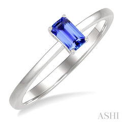 ASHI Emerald Shape Gemstone Solitaire Ring 41809PPF@TZWG-OC
