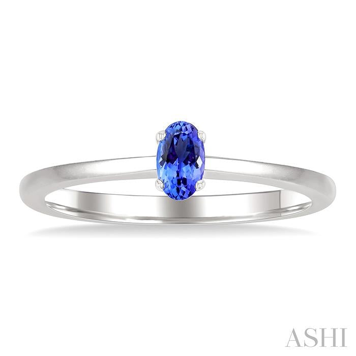 ASHI Oval Shape Gemstone Solitaire Ring 41809PPF@TZWG-OV