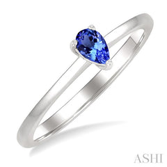 ASHI Pear Shape Gemstone Solitaire Ring 41809PPF@TZWG-PR