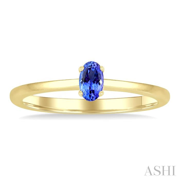 ASHI Oval Shape Gemstone Solitaire Ring 41809PPF@TZYG-OV
