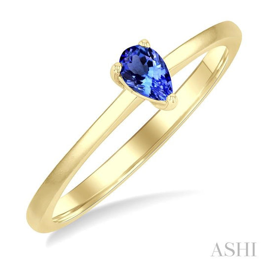 ASHI Pear Shape Gemstone Solitaire Ring 41809PPF@TZYG-PR