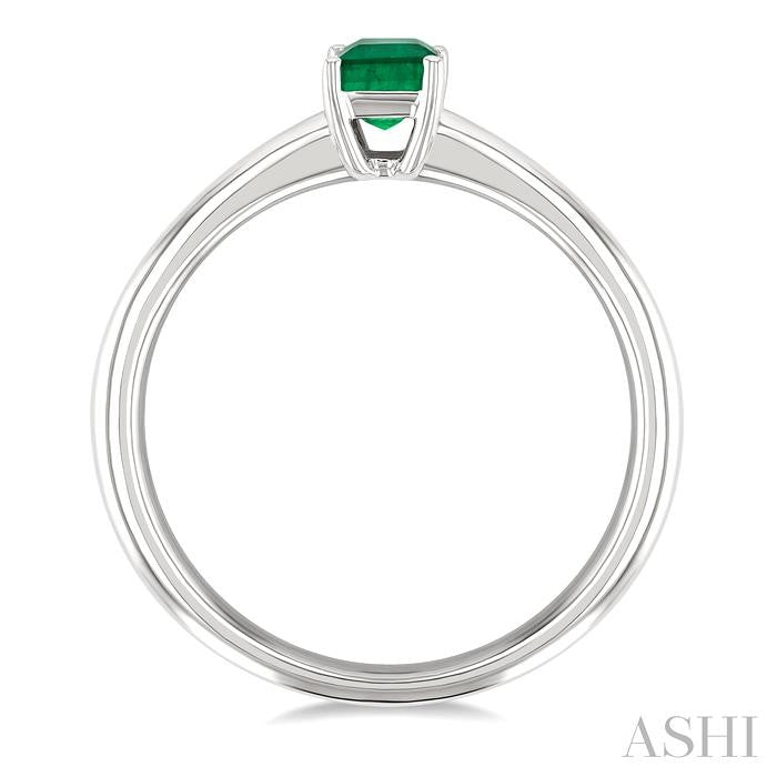 ASHI Emerald Shape Gemstone Solitaire Ring 41819PPF@EMWG-OC