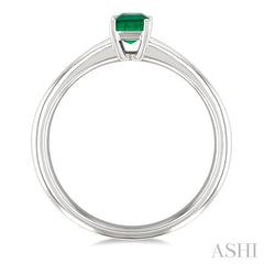 ASHI Emerald Shape Gemstone Solitaire Ring 41819PPF@EMWG-OC