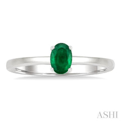 ASHI Oval Shape Gemstone Solitaire Ring 41819PPF@EMWG-OV