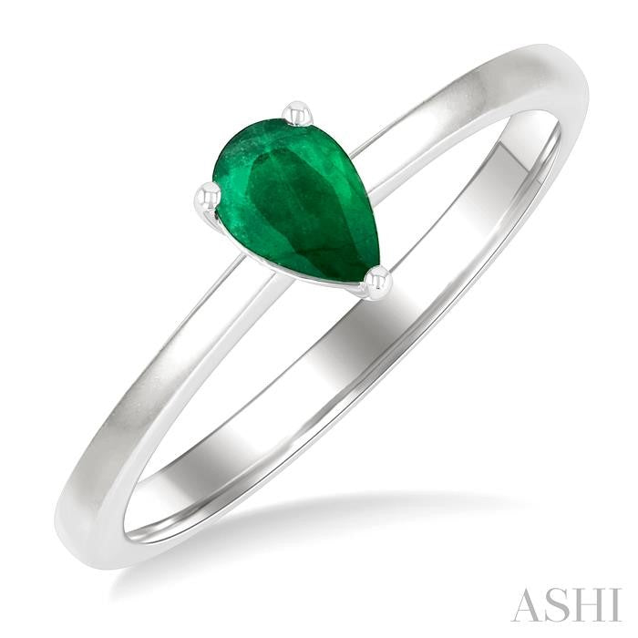 ASHI Pear Shape Gemstone Solitaire Ring 41819PPF@EMWG-PR