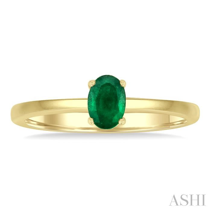 ASHI Oval Shape Gemstone Solitaire Ring 41819PPF@EMYG-OV