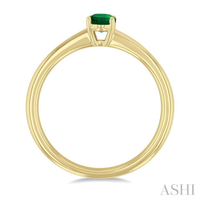 ASHI Oval Shape Gemstone Solitaire Ring 41819PPF@EMYG-OV