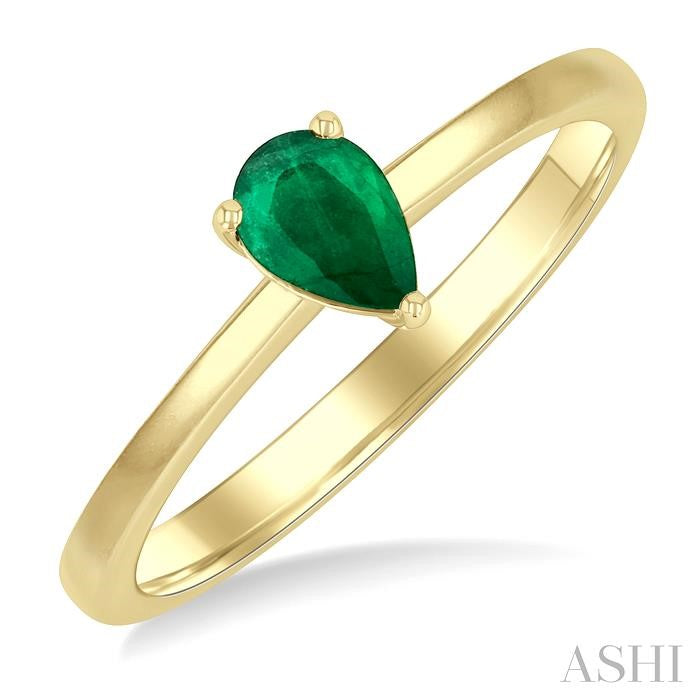ASHI Pear Shape Gemstone Solitaire Ring 41819PPF@EMYG-PR