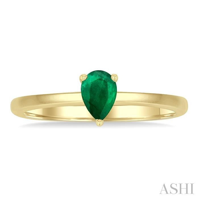 ASHI Pear Shape Gemstone Solitaire Ring 41819PPF@EMYG-PR