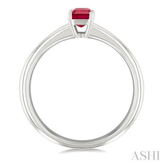 ASHI Emerald Shape Gemstone Solitaire Ring 41819PPF@RBWG-OC