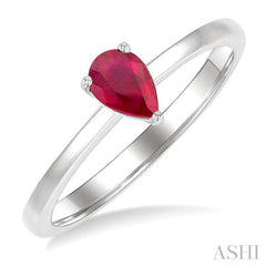 ASHI Pear Shape Gemstone Solitaire Ring 41819PPF@RBWG-PR