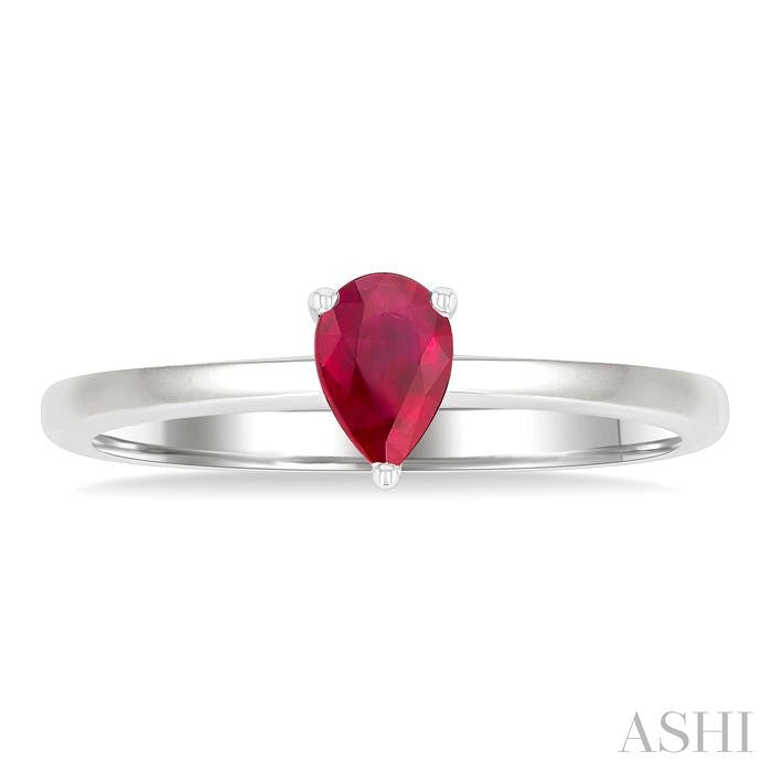 ASHI Pear Shape Gemstone Solitaire Ring 41819PPF@RBWG-PR