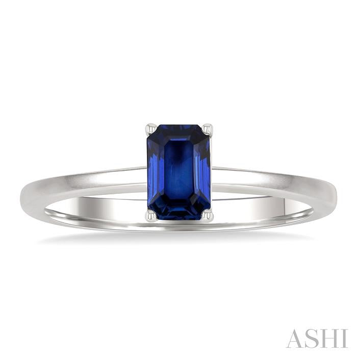 ASHI Emerald Shape Gemstone Solitaire Ring 41819PPF@SPWG-OC