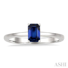 ASHI Emerald Shape Gemstone Solitaire Ring 41819PPF@SPWG-OC
