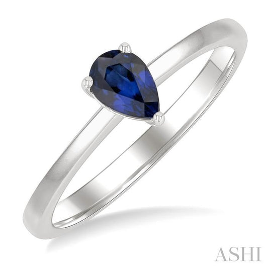 ASHI Pear Shape Gemstone Solitaire Ring 41819PPF@SPWG-PR