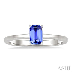 ASHI Emerald Shape Gemstone Solitaire Ring 41819PPF@TZWG-OC