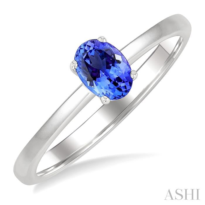 ASHI Oval Shape Gemstone Solitaire Ring 41819PPF@TZWG-OV
