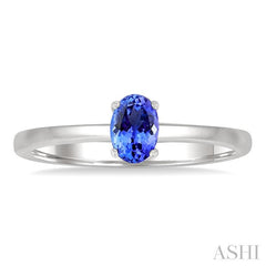 ASHI Oval Shape Gemstone Solitaire Ring 41819PPF@TZWG-OV