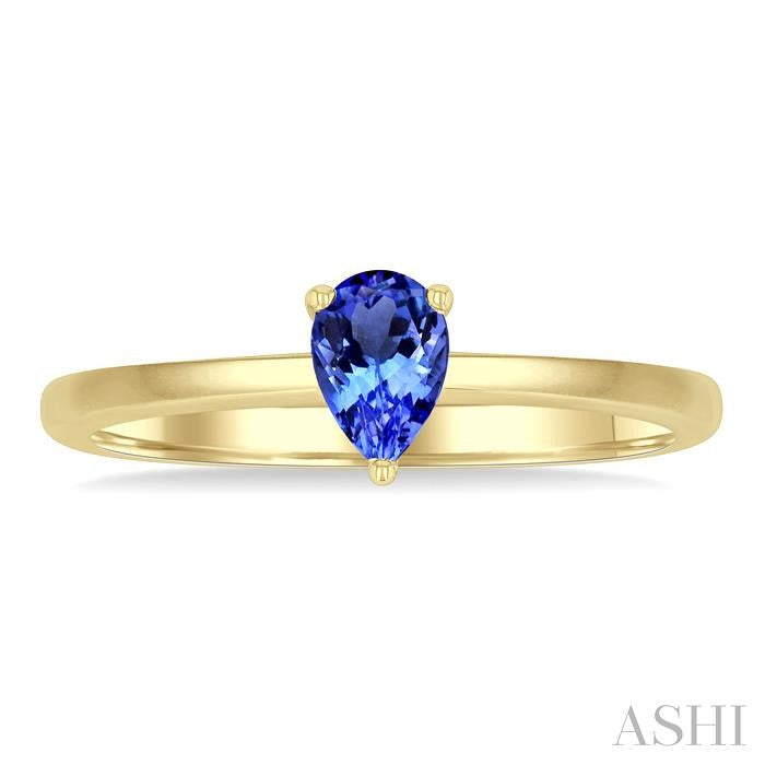ASHI Pear Shape Gemstone Solitaire Ring 41819PPF@TZYG-PR