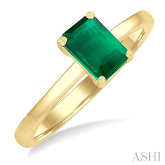 ASHI Emerald Shape Gemstone Solitaire Ring 41829PPF@EMYG-OC