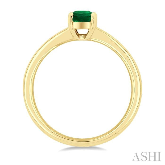 ASHI Oval Shape Gemstone Solitaire Ring 41829PPF@EMYG-OV