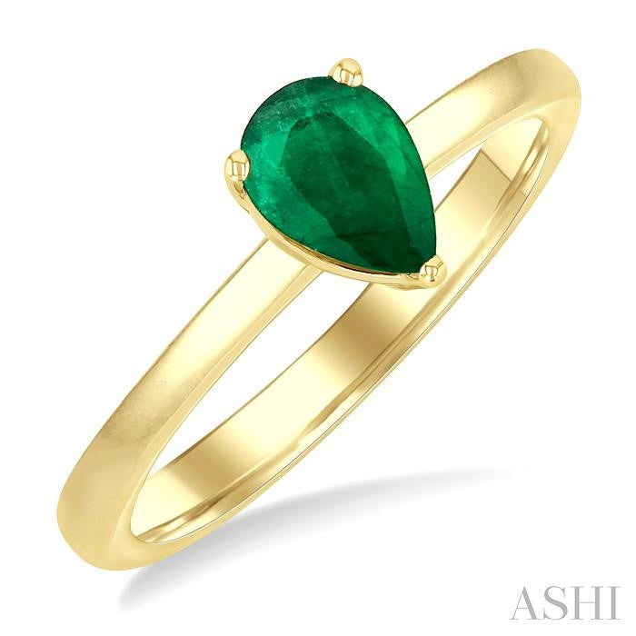 ASHI Pear Shape Gemstone Solitaire Ring 41829PPF@EMYG-PR