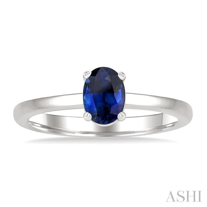 ASHI Oval Shape Gemstone Solitaire Ring 41829PPF@SPWG-OV