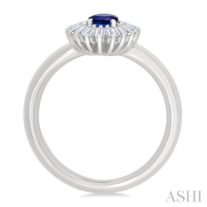 ASHI Gemstone & Halo Diamond Fashion Ring 41865PPFGSPWG