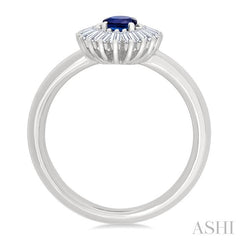 ASHI Gemstone & Halo Diamond Fashion Ring 41865PPFGSPWG