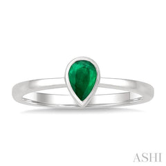 ASHI Pear Shape Gemstone Solitaire Ring 41909PPF@EMWG-PR