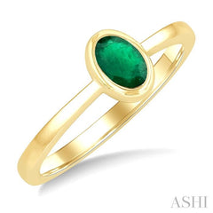 ASHI Oval Shape Gemstone Solitaire Ring 41909PPF@EMYG-OV