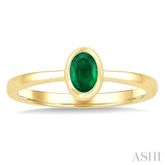 ASHI Oval Shape Gemstone Solitaire Ring 41909PPF@EMYG-OV