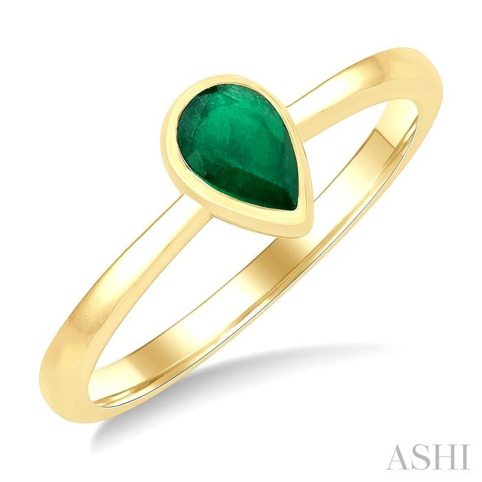 ASHI Pear Shape Gemstone Solitaire Ring 41909PPF@EMYG-PR