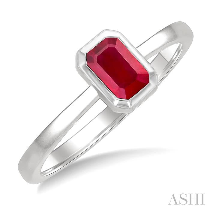 ASHI Emerald Shape Gemstone Solitaire Ring 41909PPF@RBWG-OC