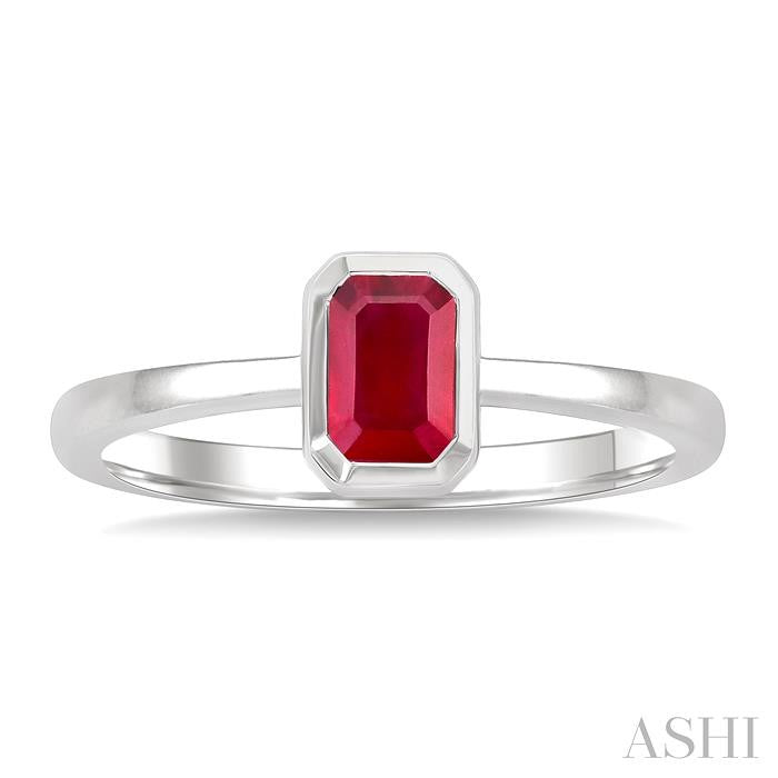 ASHI Emerald Shape Gemstone Solitaire Ring 41909PPF@RBWG-OC