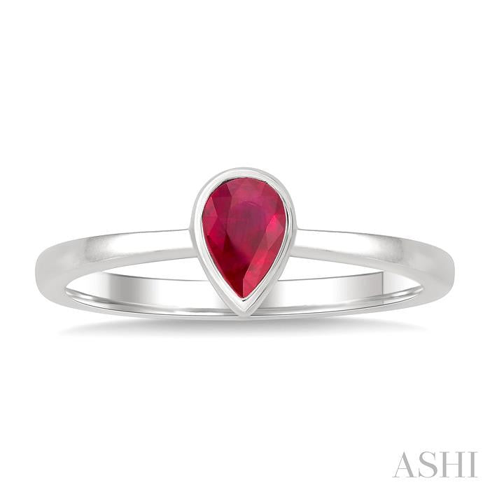 ASHI Pear Shape Gemstone Solitaire Ring 41909PPF@RBWG-PR
