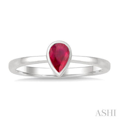ASHI Pear Shape Gemstone Solitaire Ring 41909PPF@RBWG-PR