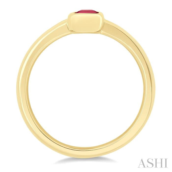 ASHI Emerald Shape Gemstone Solitaire Ring 41909PPF@RBYG-OC