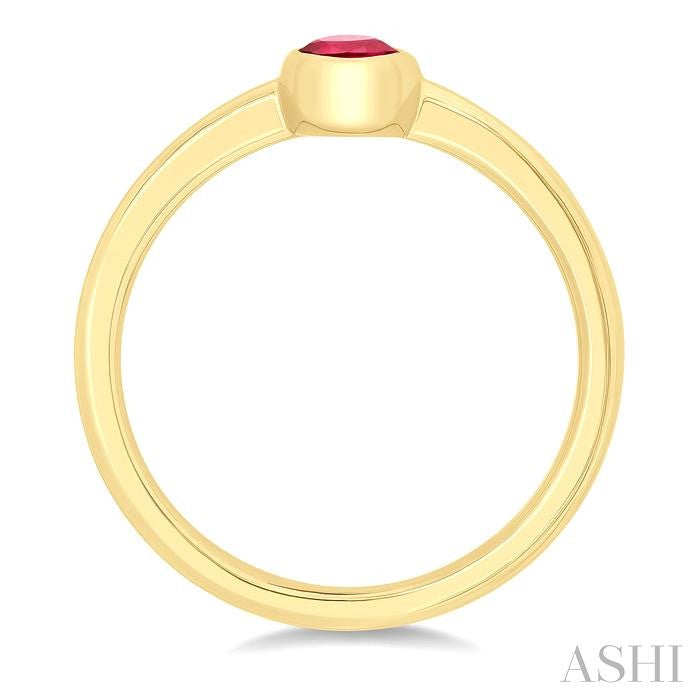 ASHI Oval Shape Gemstone Solitaire Ring 41909PPF@RBYG-OV