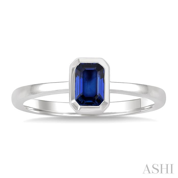 ASHI Emerald Shape Gemstone Solitaire Ring 41909PPF@SPWG-OC