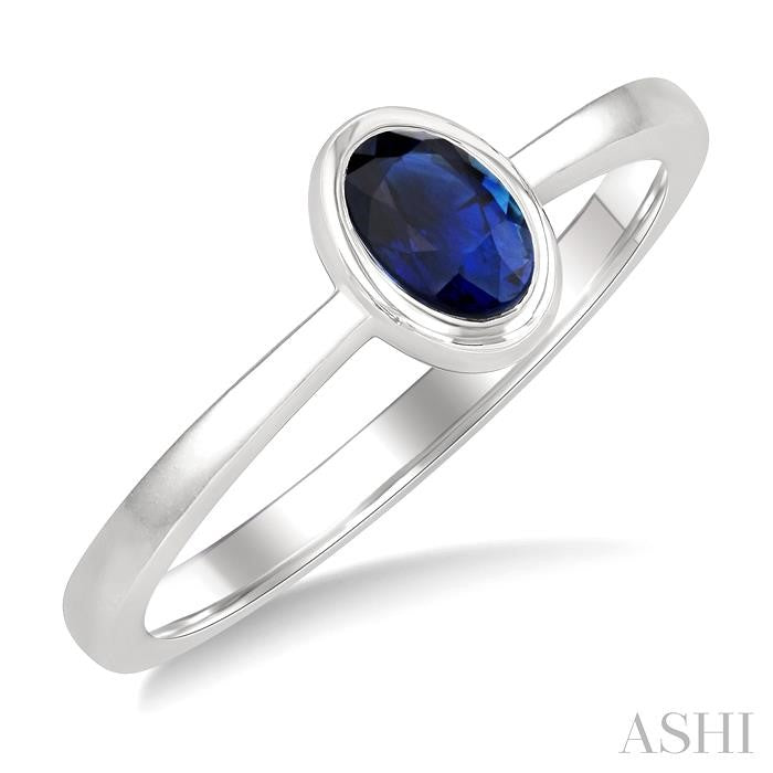 ASHI Oval Shape Gemstone Solitaire Ring 41909PPF@SPWG-OV