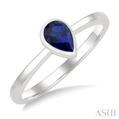ASHI Pear Shape Gemstone Solitaire Ring 41909PPF@SPWG-PR