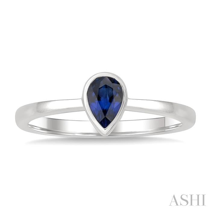 ASHI Pear Shape Gemstone Solitaire Ring 41909PPF@SPWG-PR