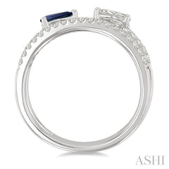 ASHI Pear Shape East-West Gemstone & Diamond Fashion Ring 41913PPFGSPWG