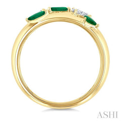 ASHI Marquise Shape Gemstone & Diamond Fashion Band 41926PPFGEMYG