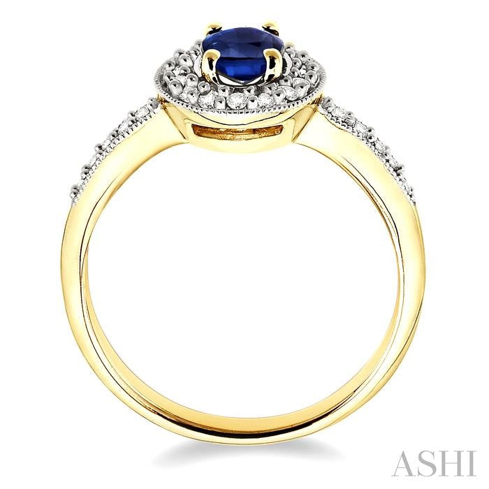 ASHI Oval Shape Gemstone & Halo Diamond Ring 42496PPFNSP