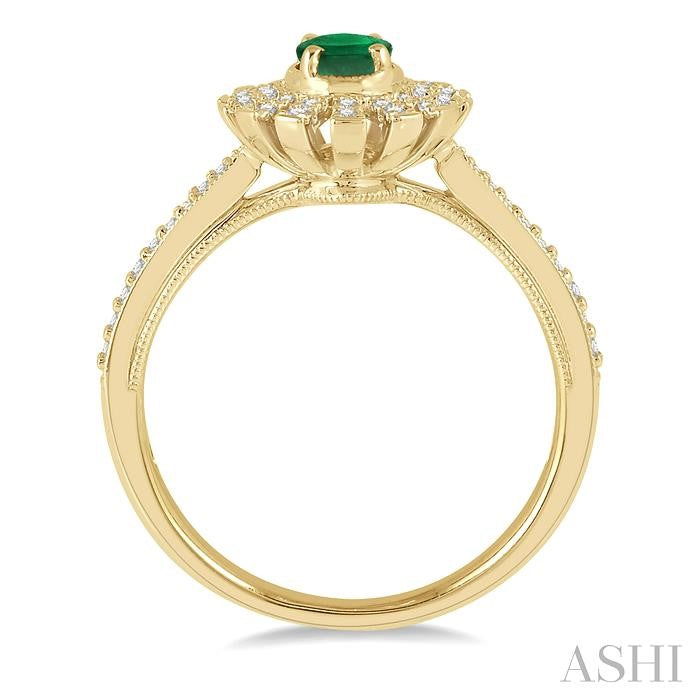 ASHI Oval Shape Gemstone & Diamond Ring 42737PPTSEMYG