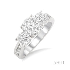ASHI Round Shape Past Present & Future Lovebright Essential Diamond Ring 36911PPFVWG